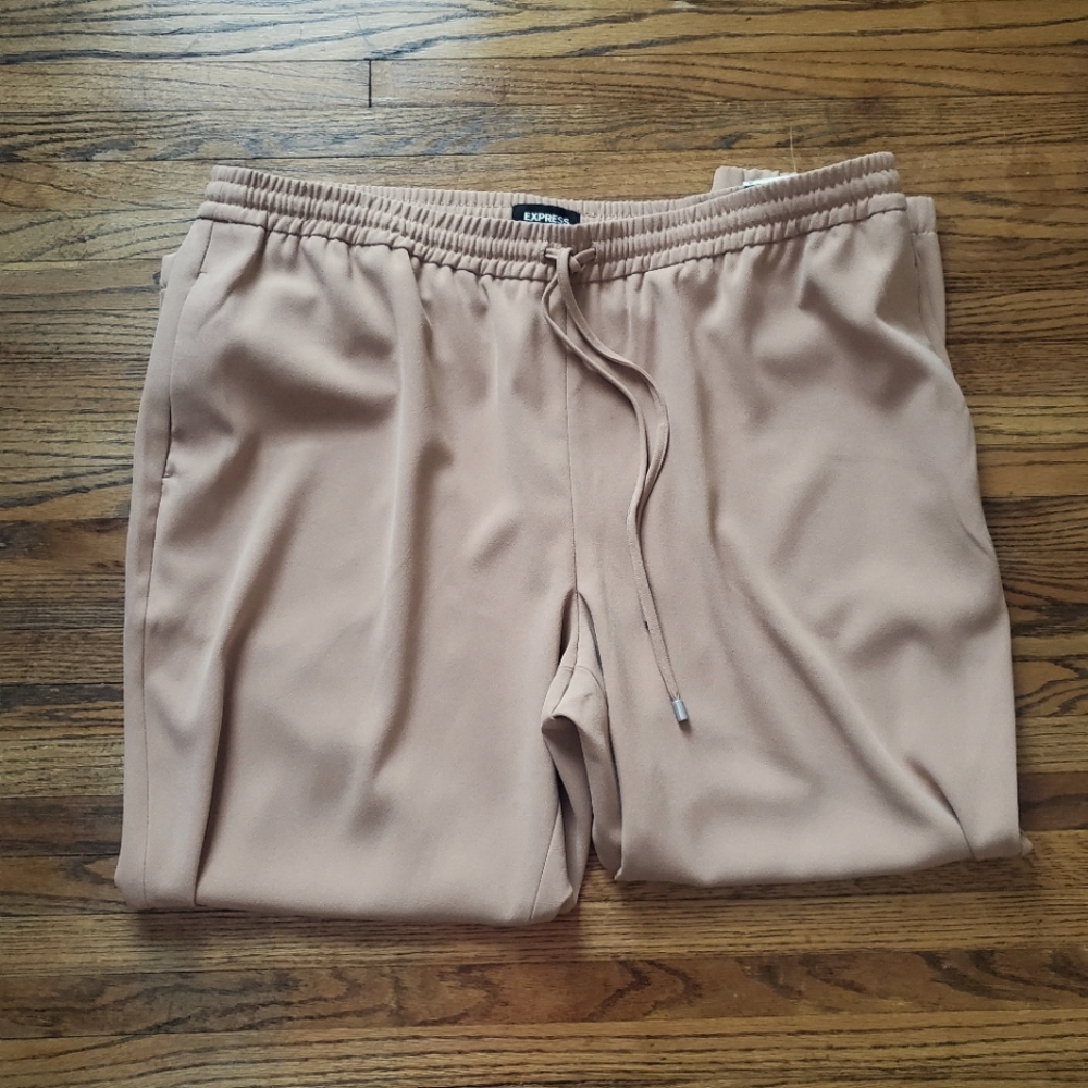 Express Beige Ankle High Rise Pull On Pants NWT Size XL